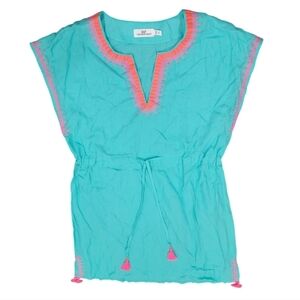 Vineyard Vines Women's Turquoise & Pink Dress - Size Small